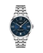 T-Classic automatisch horloge van zilver/blauw staal voor dames