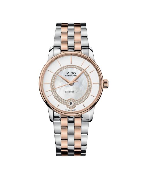 Orologio automatico da donna Mido M0378072203100 in acciaio argento/oro rosa
