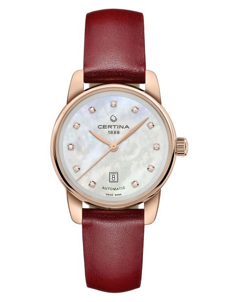 Orologio automatico da donna Certina in acciaio granato