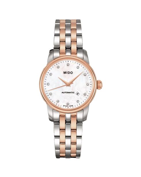Orologio automatico da donna Mido M76009691 in acciaio argento/oro rosa