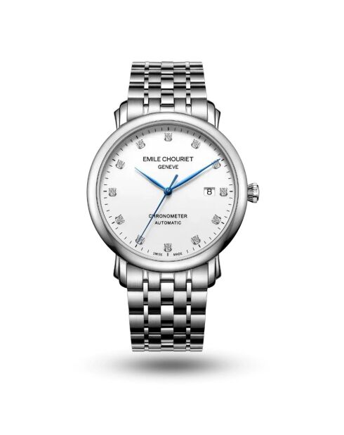 Emile 29,6 mechanische Herrenuhr aus silbernem Stahl