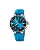 Montre automatique homme Oris en caoutchouc bleue