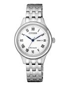 Reloj mecánico Citiz de acero plateado para mujer