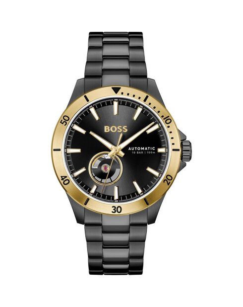 Orologio automatico Fecha in acciaio nero