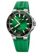 Oris automatisch groen rubberen herenhorloge