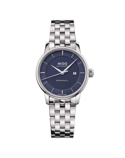 Mido M0372071104100 Automatikuhr für Damen aus silberfarben/blauem Stahl