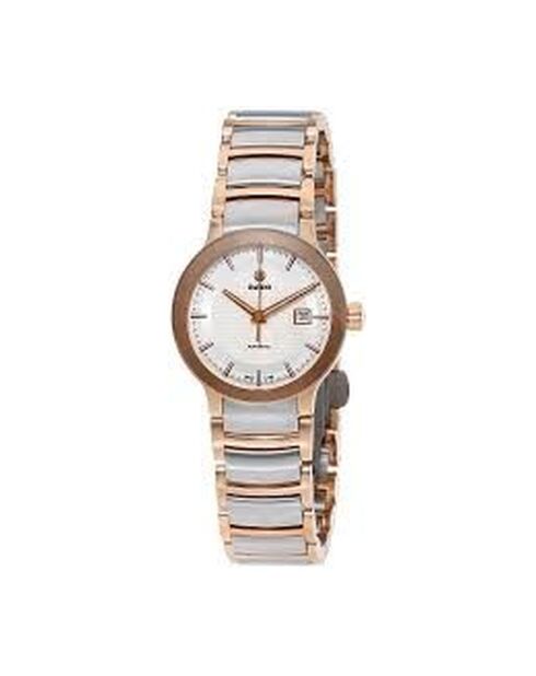 Rado Automatikuhr für Damen aus silber/roségoldenem Stahl