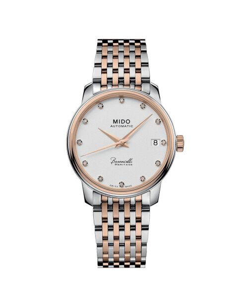 Mido M0272072201600 automatisch dameshorloge in zilver/roségoud staal