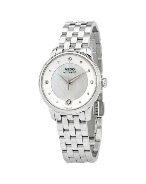 Mido M0392071110600 automatisch dameshorloge van zilverstaal