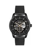 Fecha automatische schwarze Stahluhr