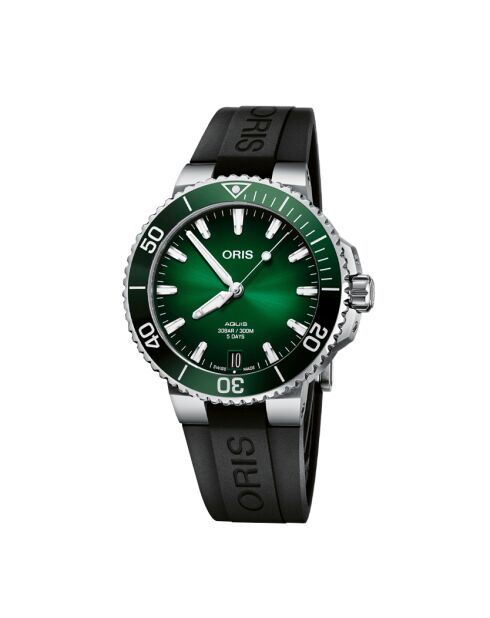 Montre automatique homme Oris en caoutchouc noire