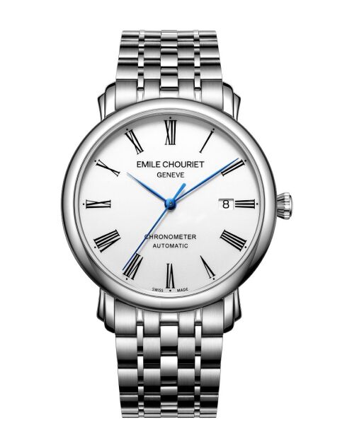 Emile 25.6 mechanisch herenhorloge van zilverkleurig staal