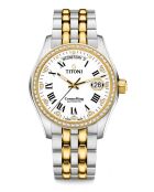 Titoni 019 automatisch herenhorloge in zilver/goud staal