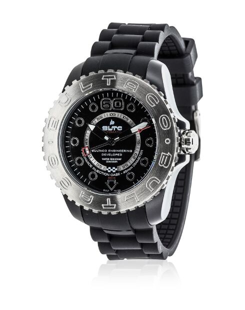 Bultaco BLPB45A-CB2 schwarze Automatikuhr aus Silikonstahl
