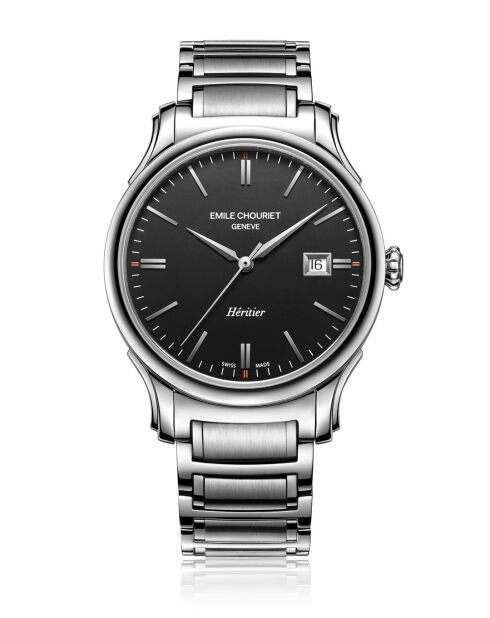 Emile 58.6 mechanisch herenhorloge van zilverstaal