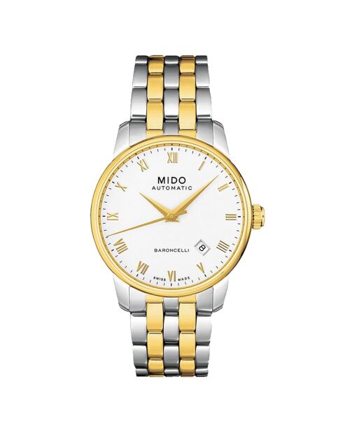 Reloj automático para hombre Mido M86009261 en acero plateado/dorado
