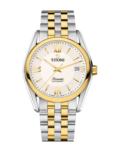 Titoni 342 automatisch herenhorloge in zilver/goud staal