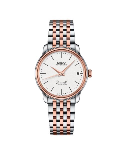 Reloj automático para mujer Mido M0272072201000 en acero plateado/oro rosa