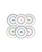 Set Trattoria in porcellana verde/viola/blu 18 pezzi