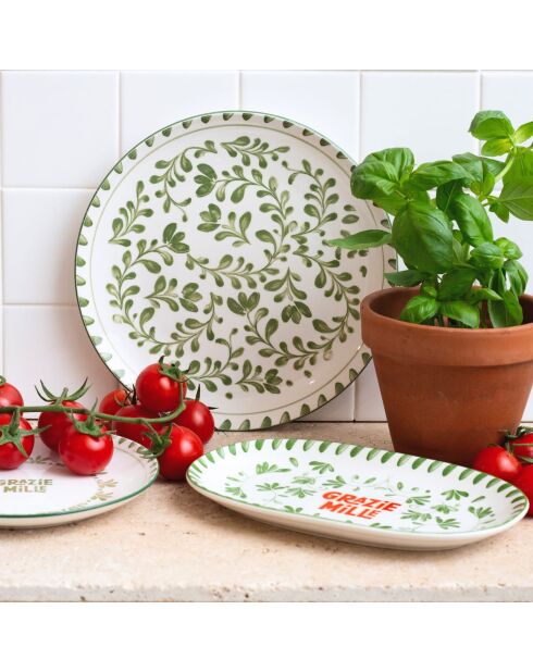 Set Trattoria in porcellana verde/viola/blu 18 pezzi