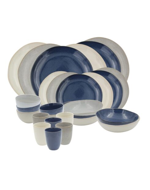 Set Oia in ceramica blu da 30 pezzi