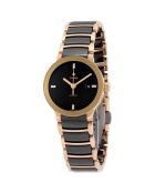 Rado Automatikuhr für Damen aus schwarz/roségoldenem Stahl