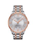 Tissot Herren-Automatikuhr aus silber/roségoldenem Stahl