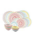 Set 18 pezzi in porcellana multicolore Kyoto