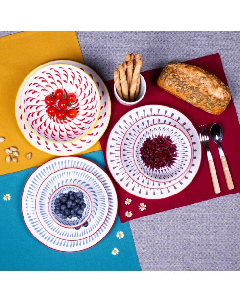 Set 18 pezzi in porcellana multicolore Kyoto