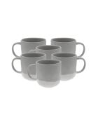 Set di 6 tazze in ceramica grigio/bianco - 12,5×8,7 cm