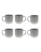 Set di 6 tazze in ceramica grigio/bianco - 12,5×8,7 cm