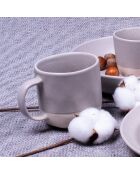 Set di 6 tazze in ceramica grigio/bianco - 12,5×8,7 cm