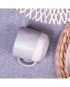 Set di 6 tazze in ceramica grigio/bianco - 12,5×8,7 cm