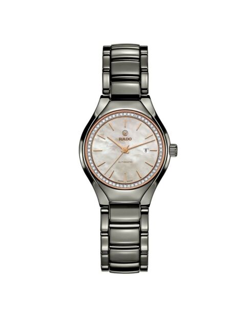 Rado Automatikuhr für Damen aus dunkelsilbernem Stahl