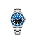 Tabarca Herren-Automatikuhr aus silber/blauem Stahl