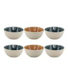 Juego de vajilla Coralia de porcelana naranja/verde de 30 piezas