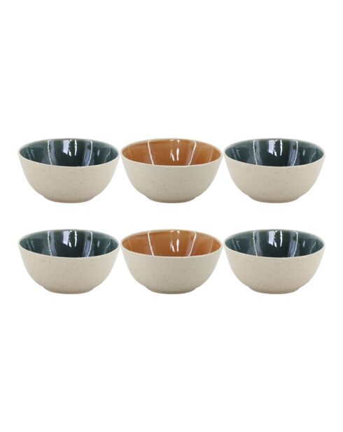 Juego de vajilla Coralia de porcelana naranja/verde de 30 piezas