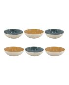 Juego de vajilla Coralia de porcelana naranja/verde de 30 piezas