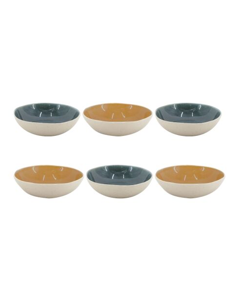 Juego de vajilla Coralia de porcelana naranja/verde de 30 piezas