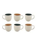 Juego de vajilla Coralia de porcelana naranja/verde de 30 piezas