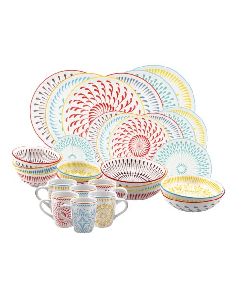 Set da 30 pezzi in porcellana multicolore Kyoto