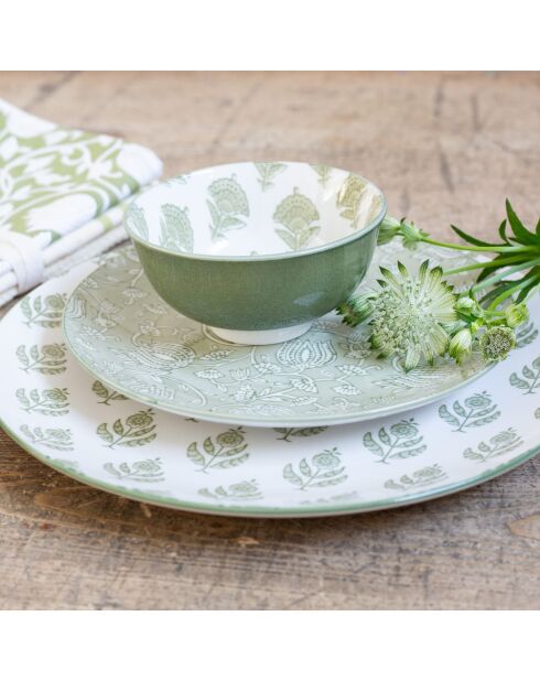 Lot de 6 petits bols Soliman en porcelaine verts - 11x6 cm