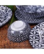 Lot de 6 bols médiums Savana en porcelaine noirs - 15×7 cm