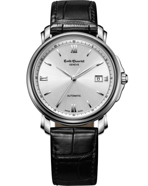 Emile 28.2 mechanisch herenhorloge van zwart staal