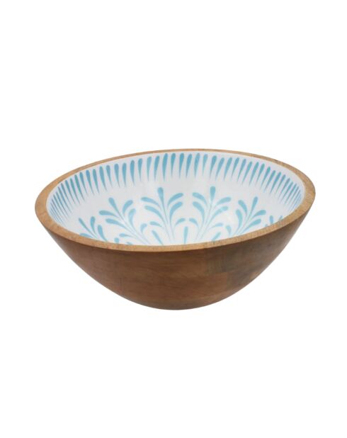 Lot de 2 saladiers + couverts Kyoto en bois de manguier bleu