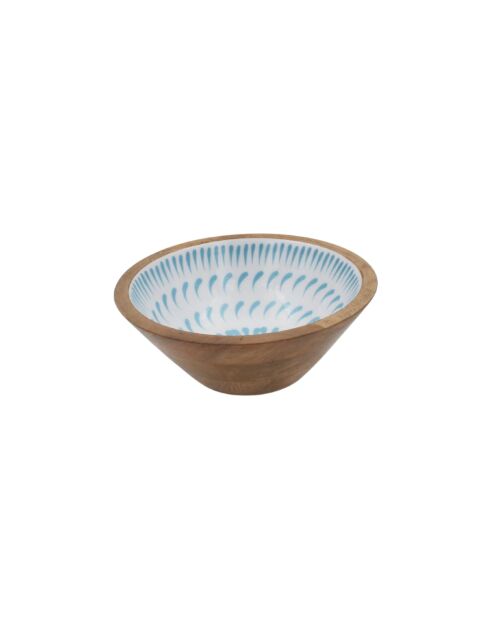 Lot de 2 saladiers + couverts Kyoto en bois de manguier bleu