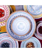 Lot de 2 saladiers + couverts Kyoto en bois de manguier bleu