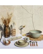 Juego de vajilla Dune de cerámica beige de 32 piezas