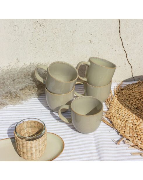 Juego de vajilla Dune de cerámica beige de 32 piezas