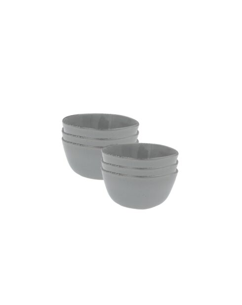 Lot de 6 petits bols Galet en céramique gris - 11x5,5 cm